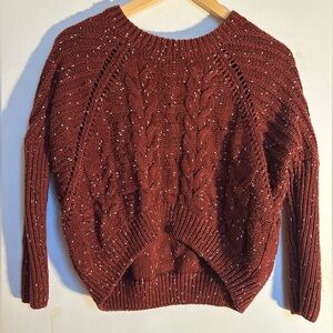 Maroon Cable Knit Sweater